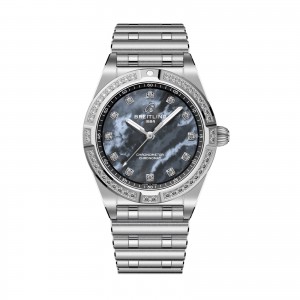 Breitling Chronomat 28mm hyvät katsella musta helmiäistä äitiä A72310531G1A1