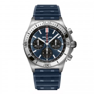 Breitling Chronomat B01 ajanotto 42mm miesten katsella sininen kumi AB0134101C1S1